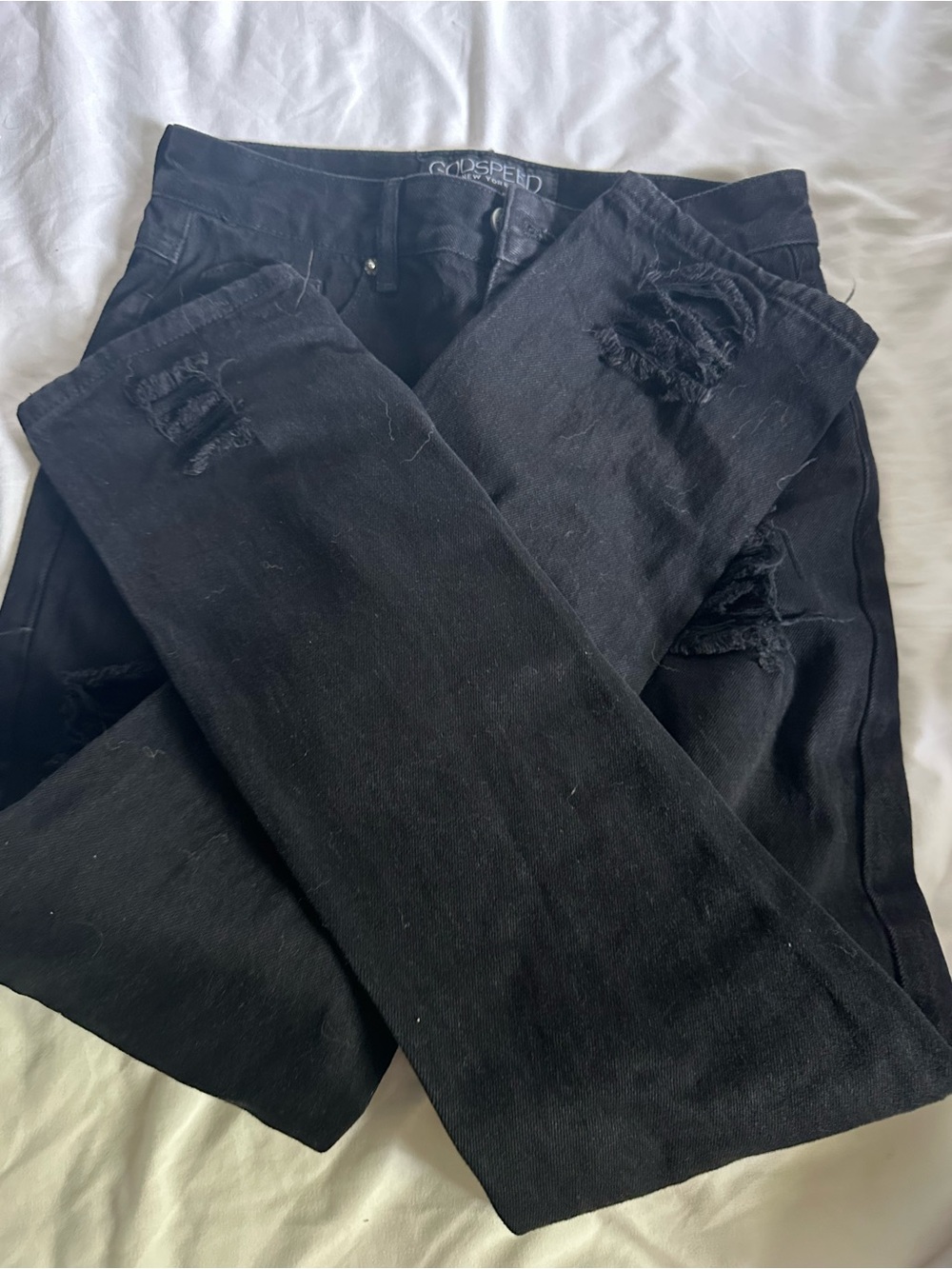 GODSPEED - Black Distressed Ripped jeans size 28